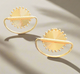 Adinkra Sunburst Gold Earrings – African-Inspired Gold-Plated Statement Earrings with Circular Sun and Half-Hoop Design