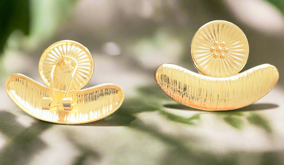 Eban Crescent Gold-Plated Earrings - Desiree W.A.R Store