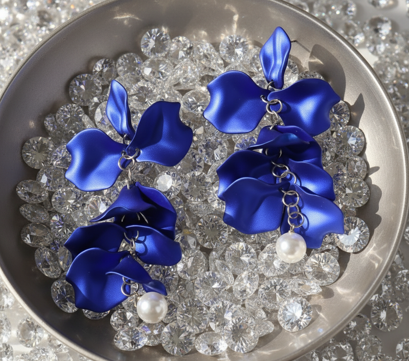 Iris Bleu Drop Earrings