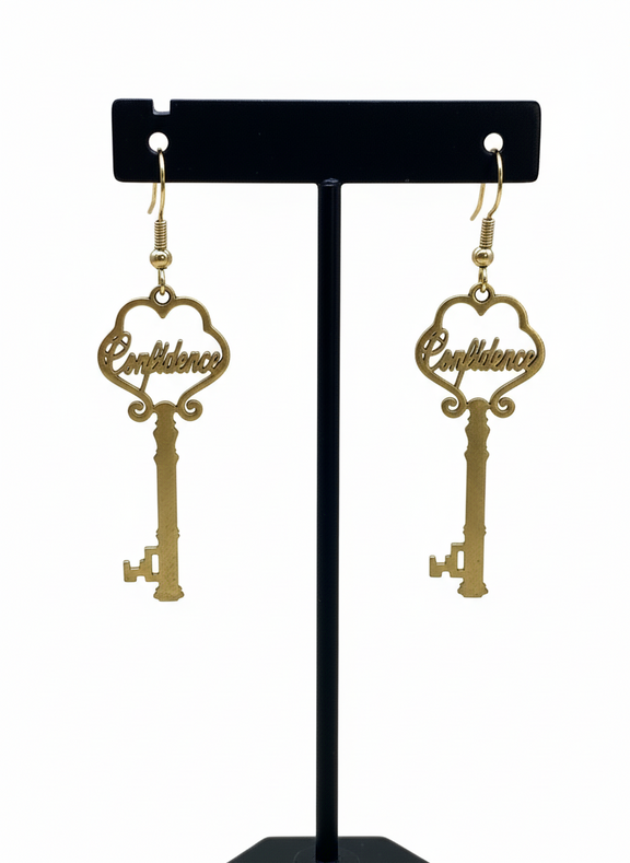 Key of Confidence Antique Gold Earrings - Desiree W.A.R Store