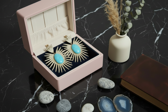 Azure Sunburst Earrings - Desiree W.A.R Store