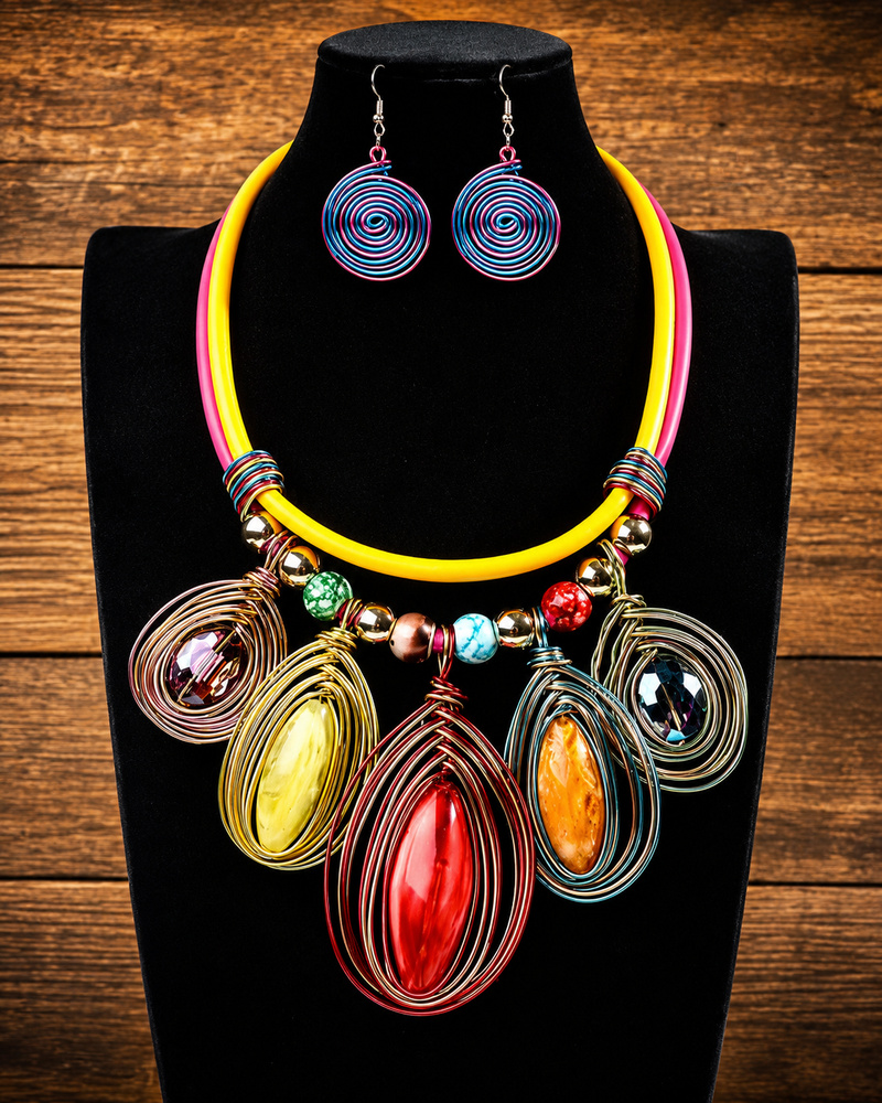 Kyowa Necklace & Earrings Lux Set - Desiree W.A.R Store