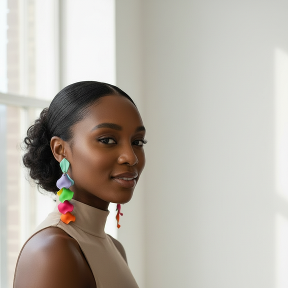 Zinnia Floral Drop Earrings - Desiree W.A.R Store