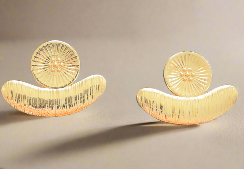 Eban Crescent Gold-Plated Earrings - Desiree W.A.R Store