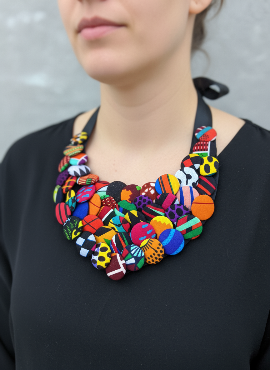 AfroBloom Bold Button Collar - Desiree W.A.R Store
