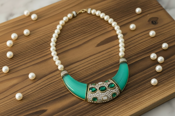 Opulence Pearl Arc Necklace - Desiree W.A.R Store