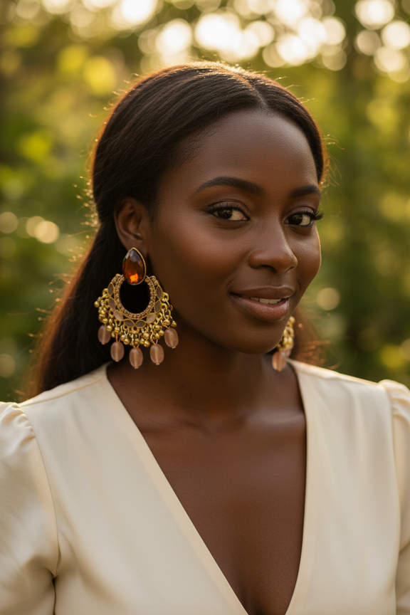 Amber Glow Chandbali Earrings - Desiree W.A.R Store