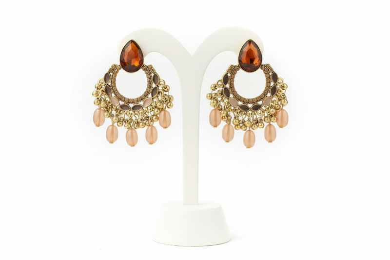 Amber Glow Chandbali Earrings - Desiree W.A.R Store