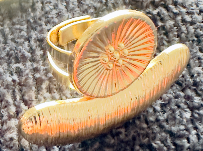 Eban Crescent Ring – Akan-Inspired Adjustable Gold-Plated Statement Ring with Sun Disc and Crescent Design
