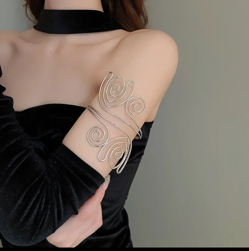 Lena Silver Spiral Goddess Cuff - Desiree W.A.R Store