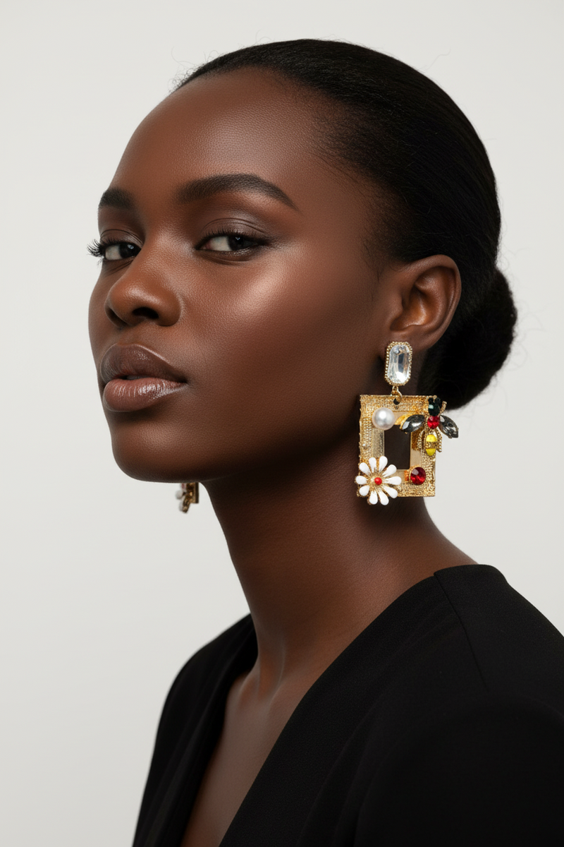 Daisy Royal Gold Earrings - Desiree W.A.R Store