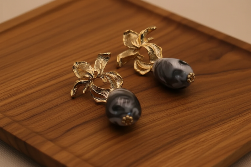 Karissa White Marble Earrings - Desiree W.A.R Store