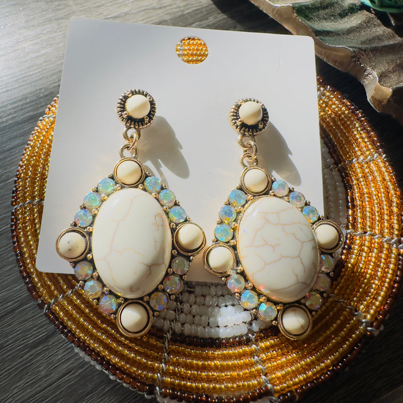Jade of Iridescent Antique Gold Earrings - Desiree W.A.R Store