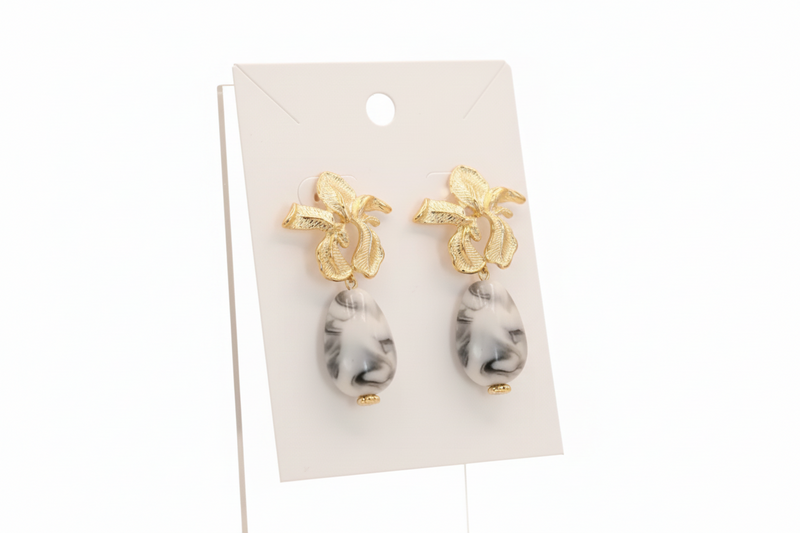 Karissa White Marble Earrings - Desiree W.A.R Store