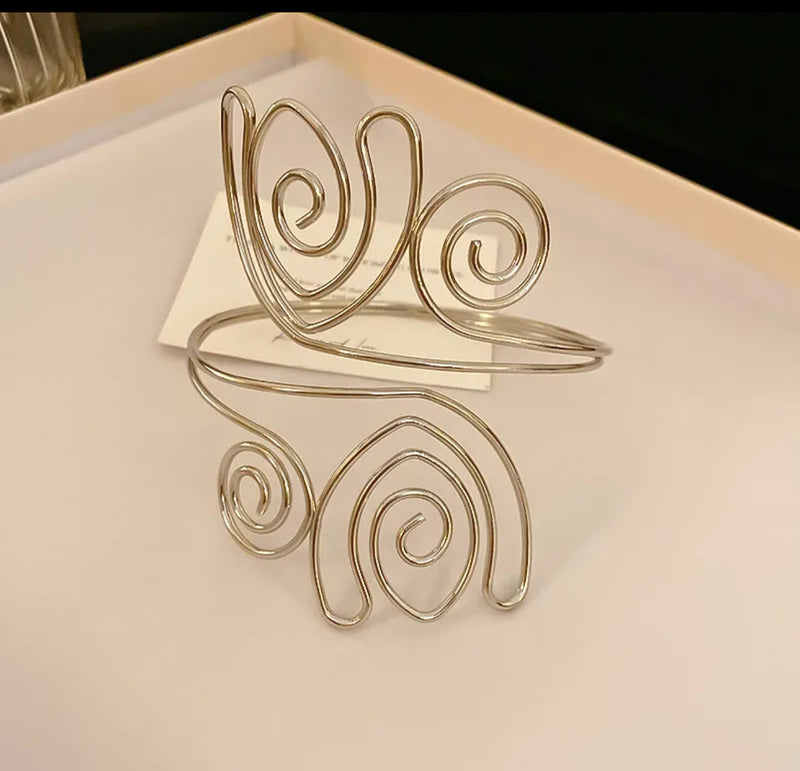 Lena Silver Spiral Goddess Cuff - Desiree W.A.R Store