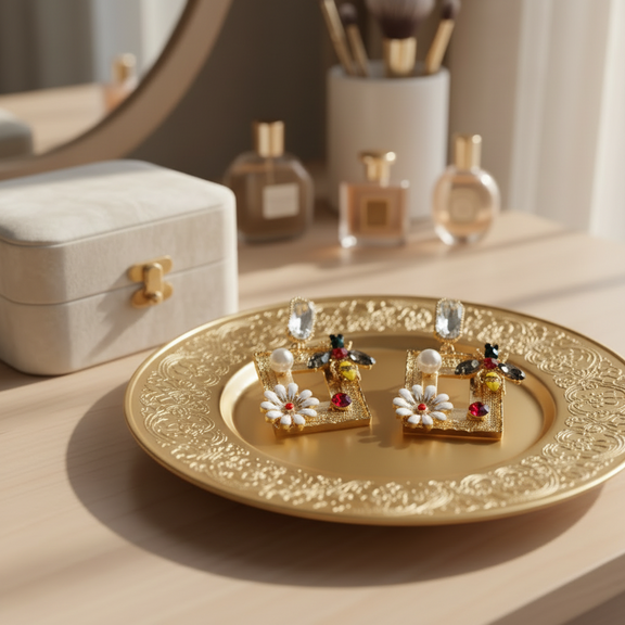 Daisy Royal Gold Earrings - Desiree W.A.R Store