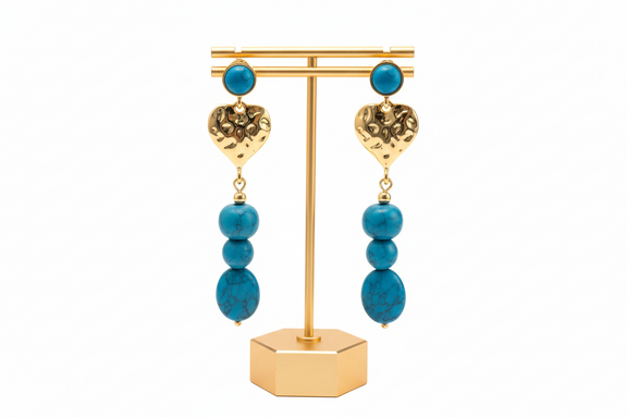 Amina Turquoise Drop Earrings - Desiree W.A.R Store