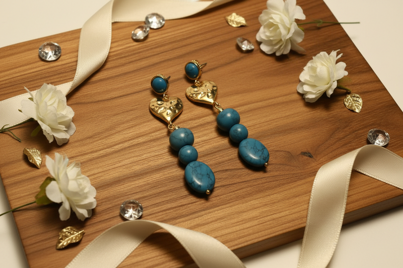 Amina Turquoise Drop Earrings - Desiree W.A.R Store