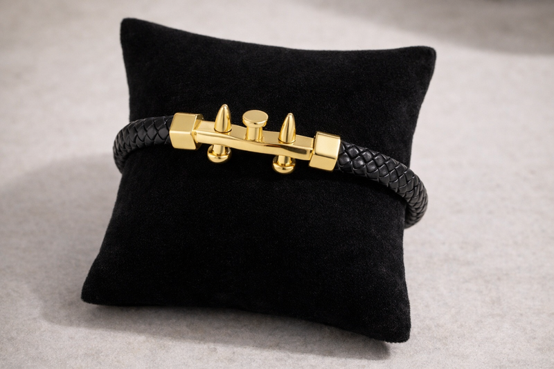 The Royal Bolt FauxLeather & Gold-Tone Men’s Bracelet - Desiree W.A.R Store