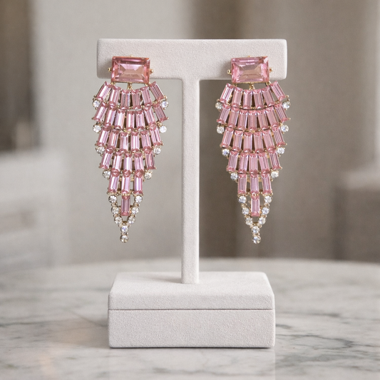 Blush Radiance Chandelier Earrings - Desiree W.A.R Store