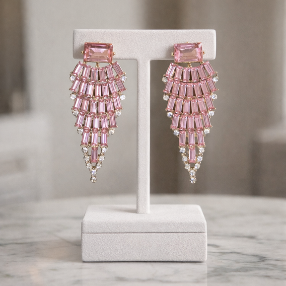 Blush Radiance Chandelier Earrings - Desiree W.A.R Store