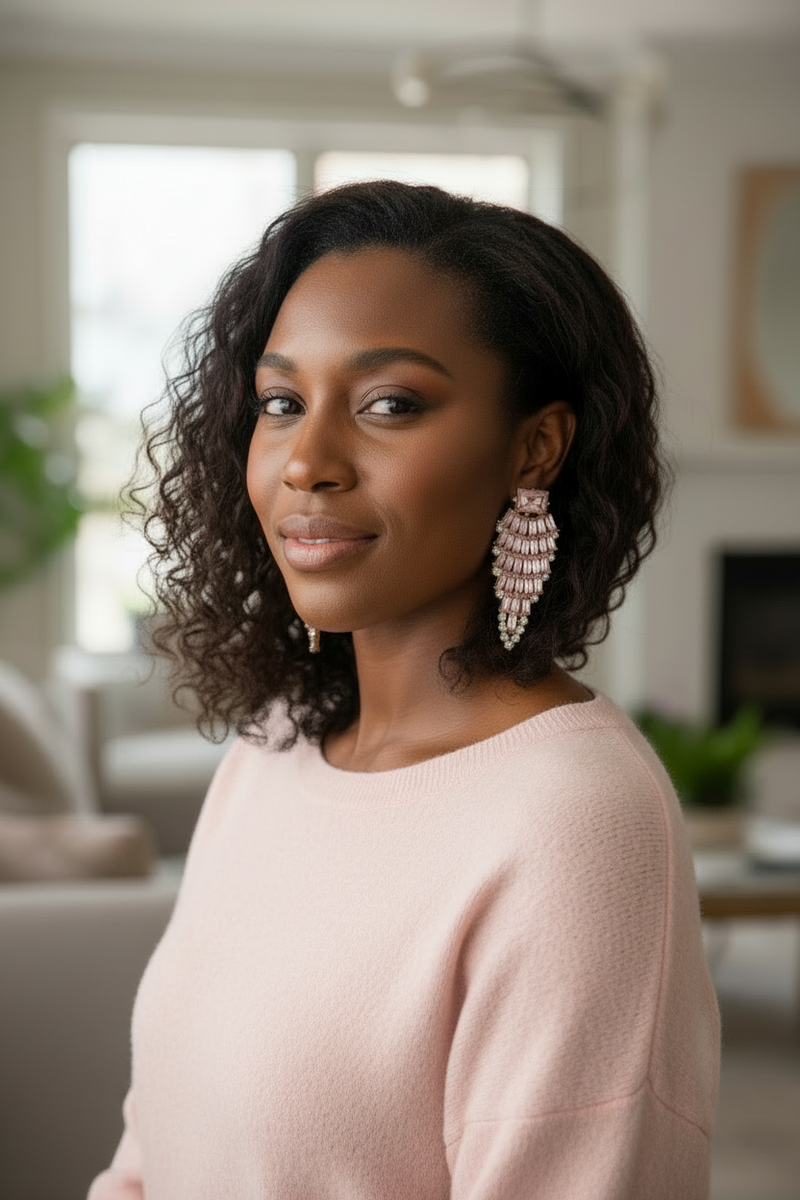 Blush Radiance Chandelier Earrings - Desiree W.A.R Store