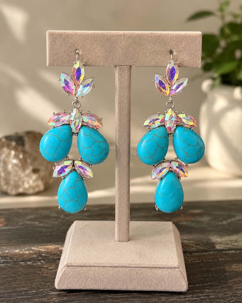 Aurora Crystals Drop Earrings