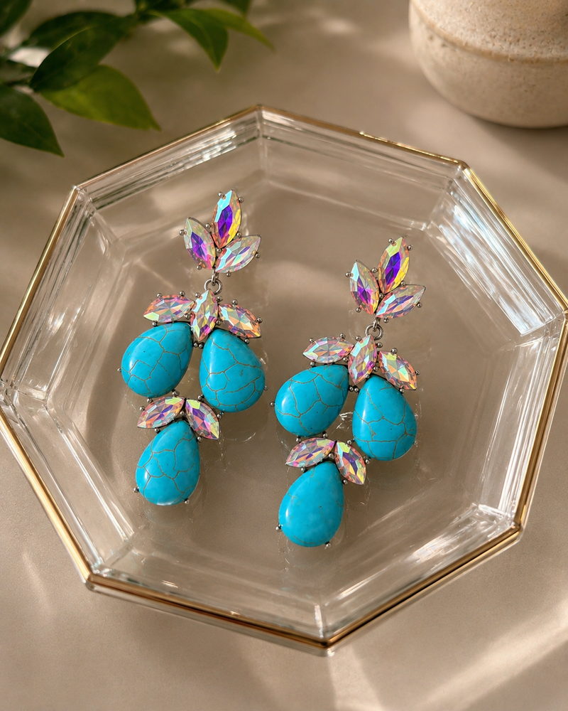 Aurora Crystals Drop Earrings