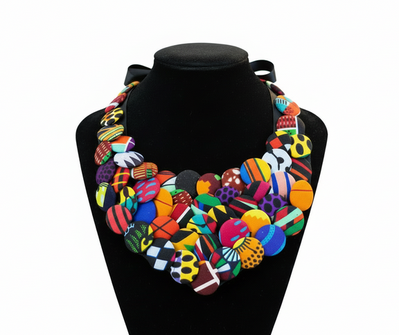 AfroBloom Bold Button Collar - Desiree W.A.R Store