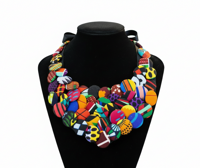 AfroBloom Bold Button Collar - Desiree W.A.R Store