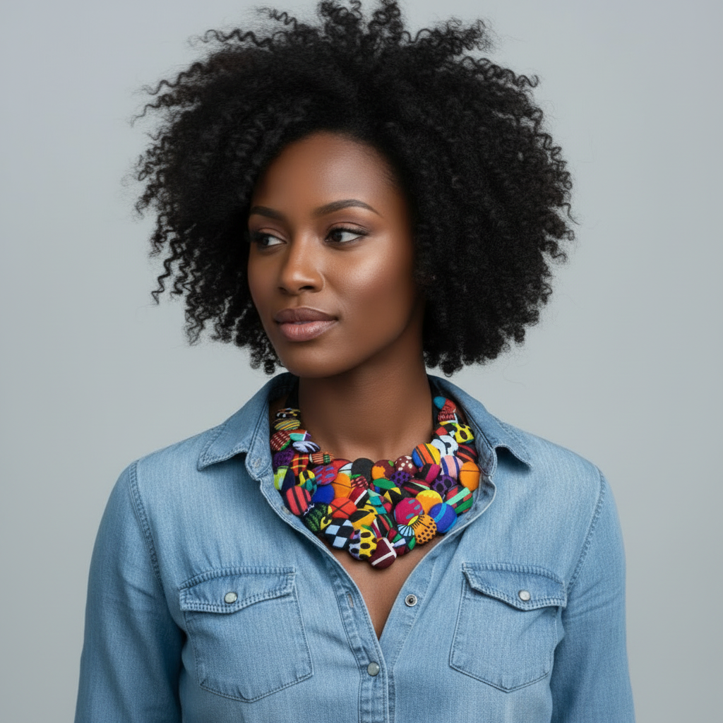 AfroBloom Bold Button Collar - Desiree W.A.R Store