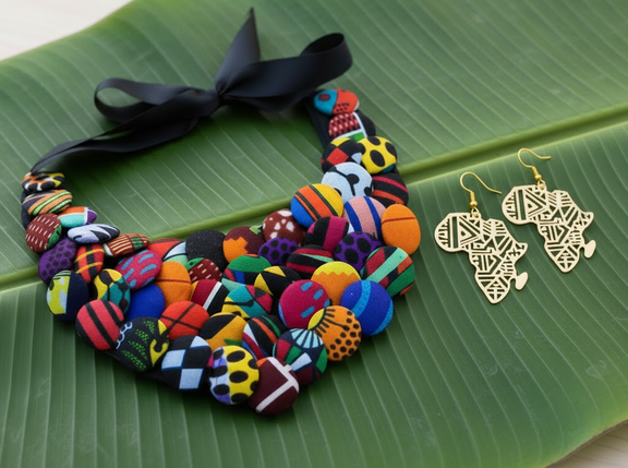 AfroBloom Bold Button Collar - Desiree W.A.R Store