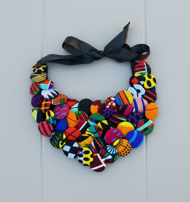 AfroBloom Bold Button Collar - Desiree W.A.R Store
