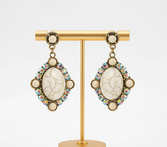 Jade of Iridescent Antique Gold Earrings - Desiree W.A.R Store