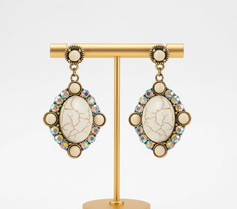 Jade of Iridescent Antique Gold Earrings - Desiree W.A.R Store