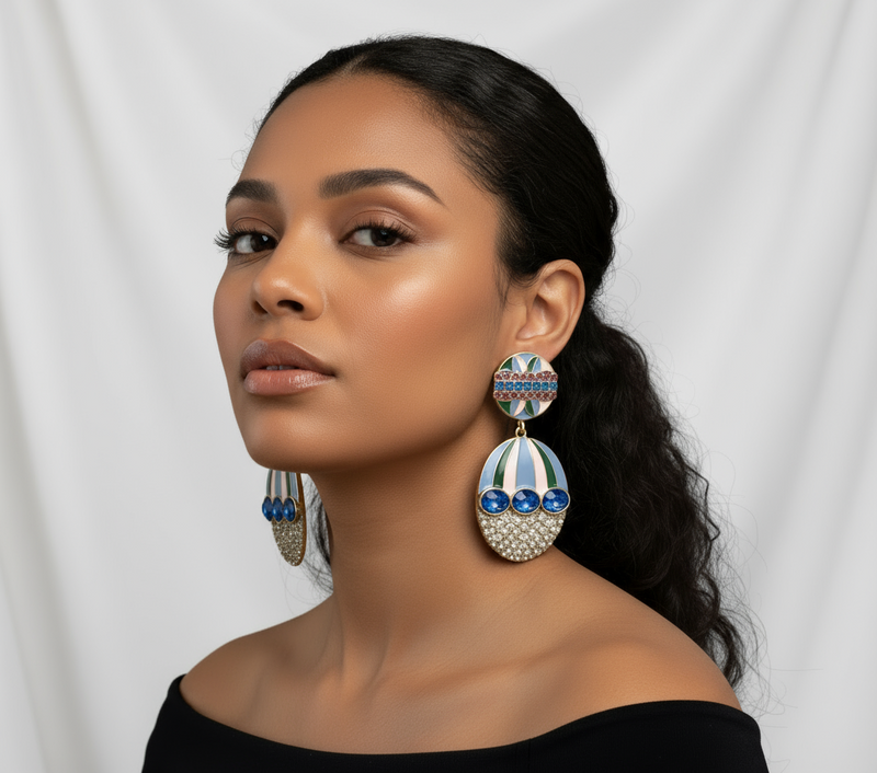 Jazz Royal Lagoon Earrings - Desiree W.A.R Store