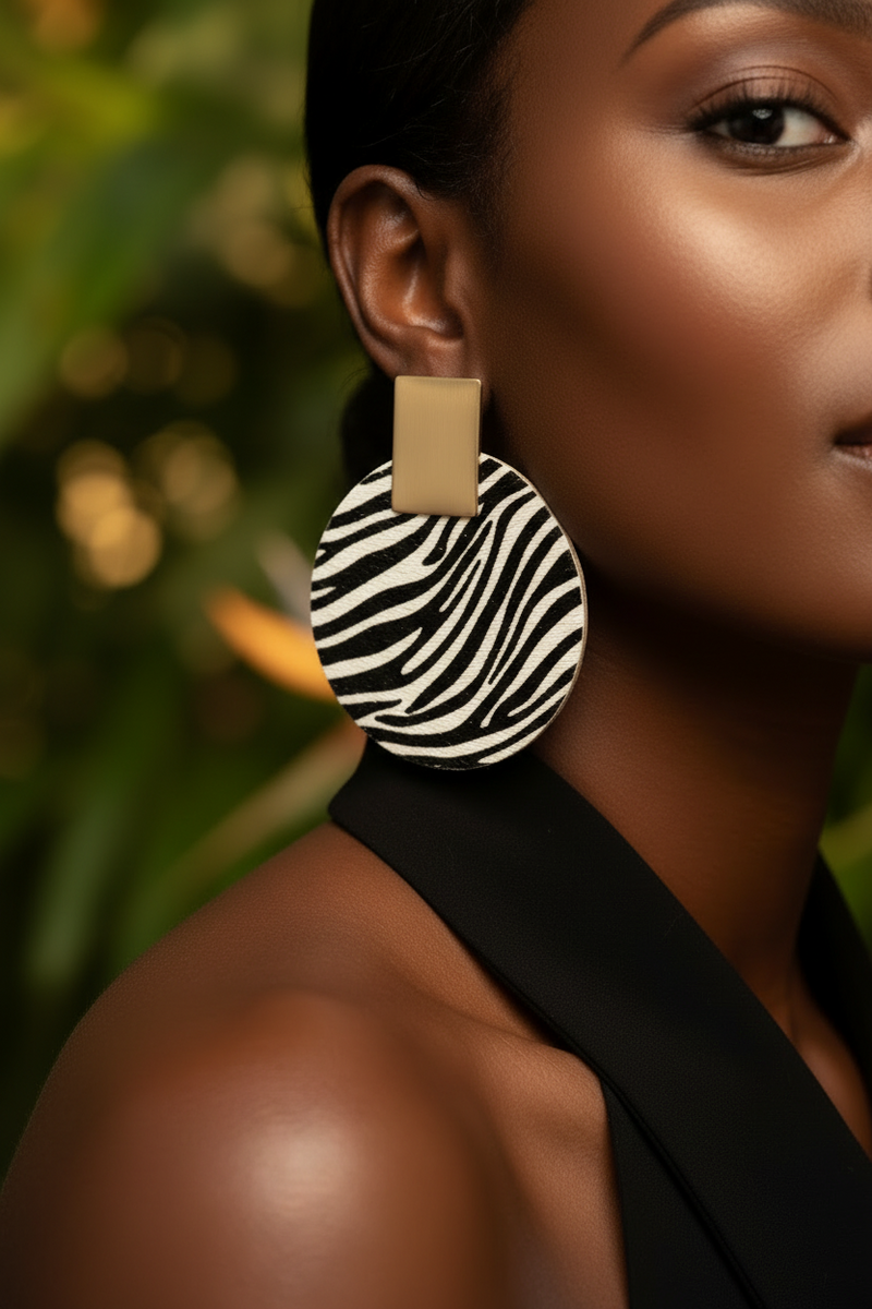 Phanie Zebra Print Earrings