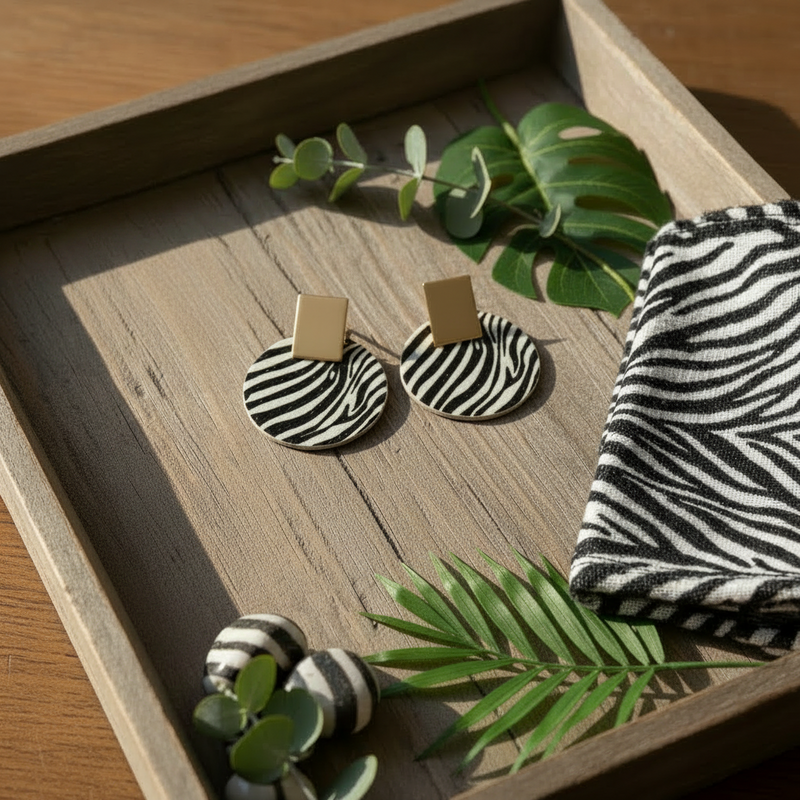 Phanie Zebra Print Earrings