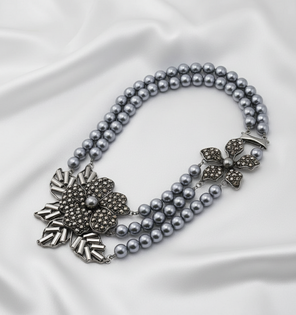 The Mahiya Grey Pearl Triple-Strand Necklace - Desiree W.A.R Store