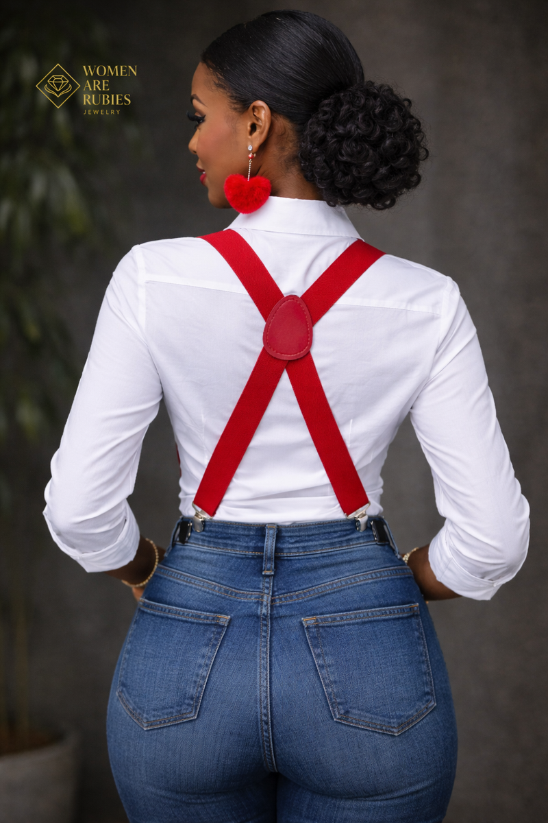 “Audace” Red Power Suspenders - Desiree W.A.R Store