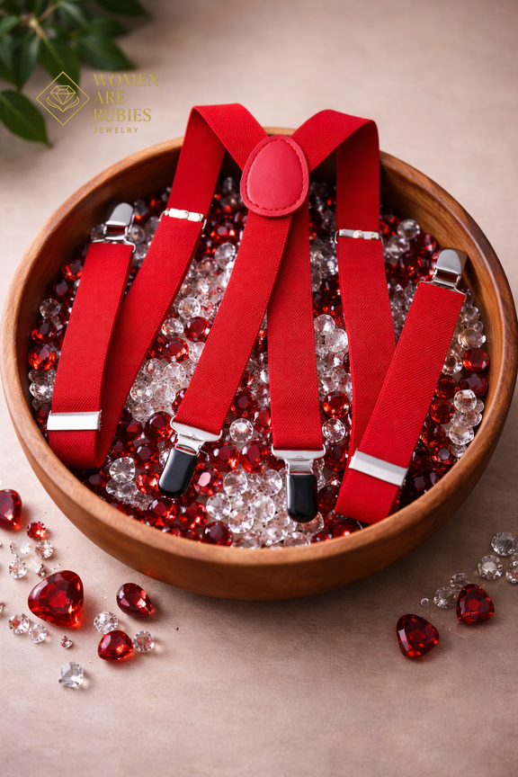 “Audace” Red Power Suspenders - Desiree W.A.R Store
