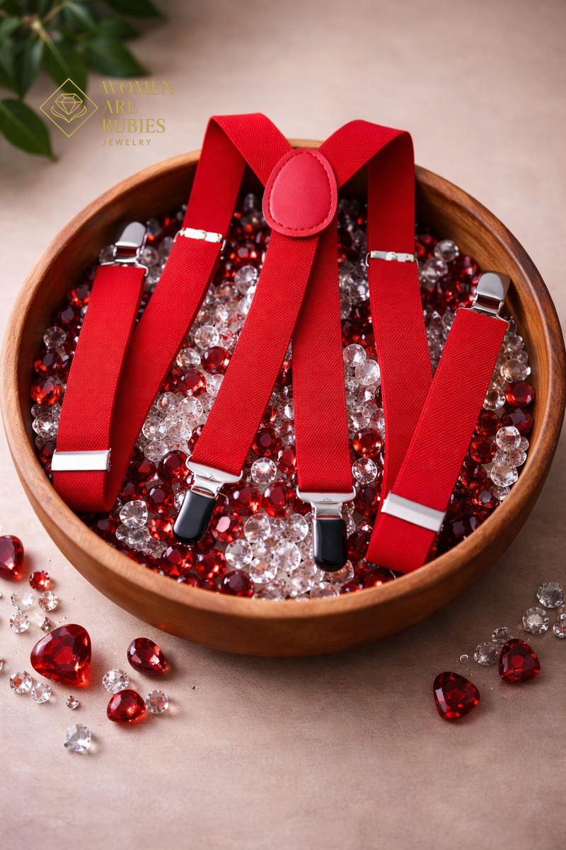 “Audace” Red Power Suspenders - Desiree W.A.R Store